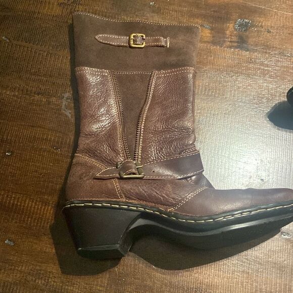 Lobo Solo Brown Leather Boots Zipper Buckle Detail 8.5 Ladies - Picture 2 of 11